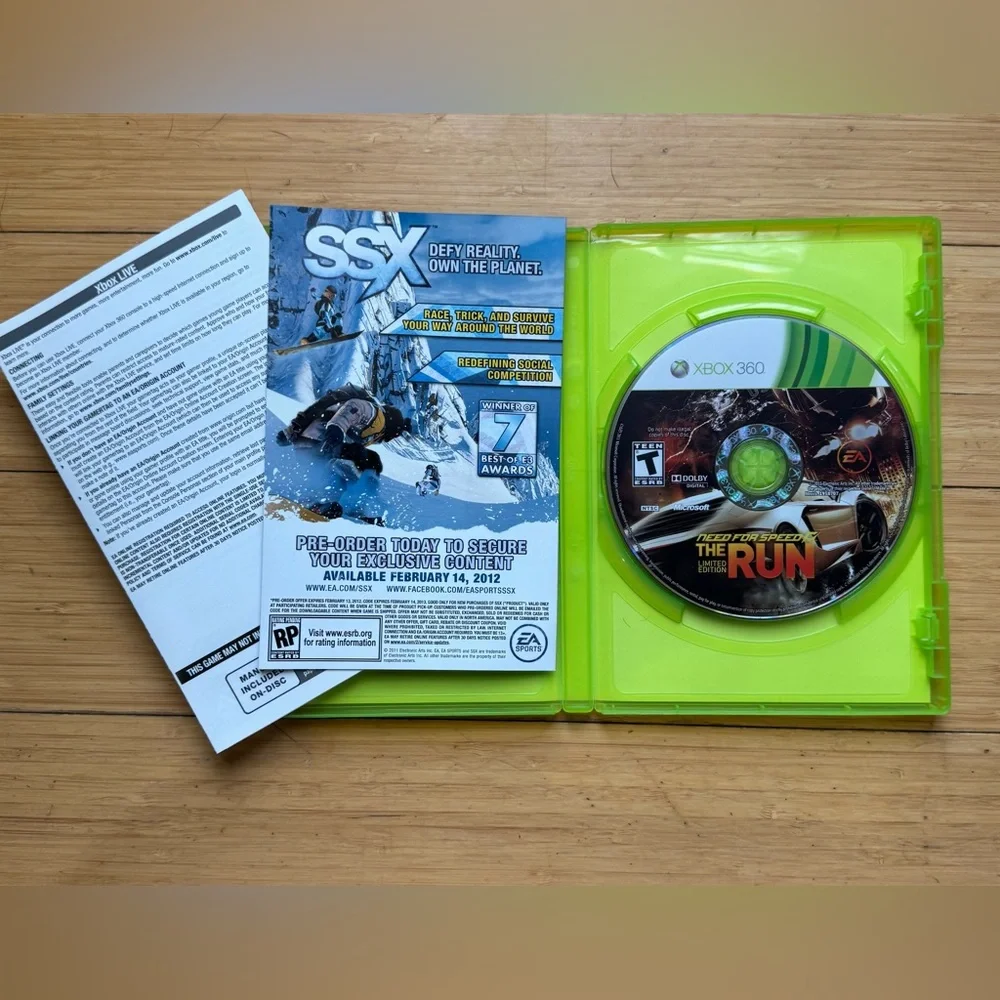 Need for Speed The Run Limited Edition Xbox 360 No Manual